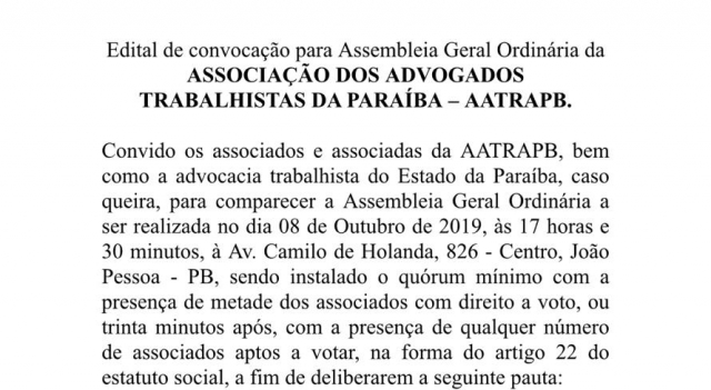Assembleia Geral Ordinária