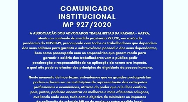 COMUNICADO INSTITUCIONAL